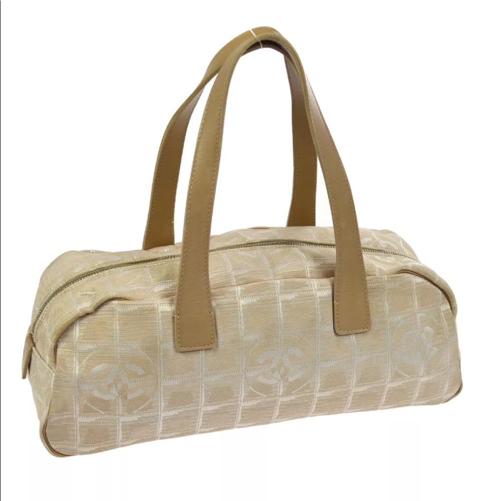 Chanel CC Travel Line Beige Nylon Handbag
